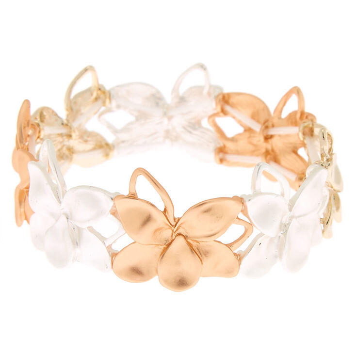 Claire's Bracelet élastique motif floral en métaux mixtes