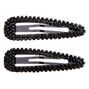 Black Rhinestone Snap Clips - 2 Pack,
