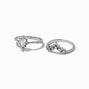 Silver-tone Cubic Zirconia Vintage-Inspired Stack - 2 Pack ,