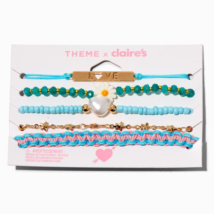 T H E M E x Claire&#39;s &#39;&#39;Love&#39;&#39; Beaded Bracelet Set - 5 Pack,