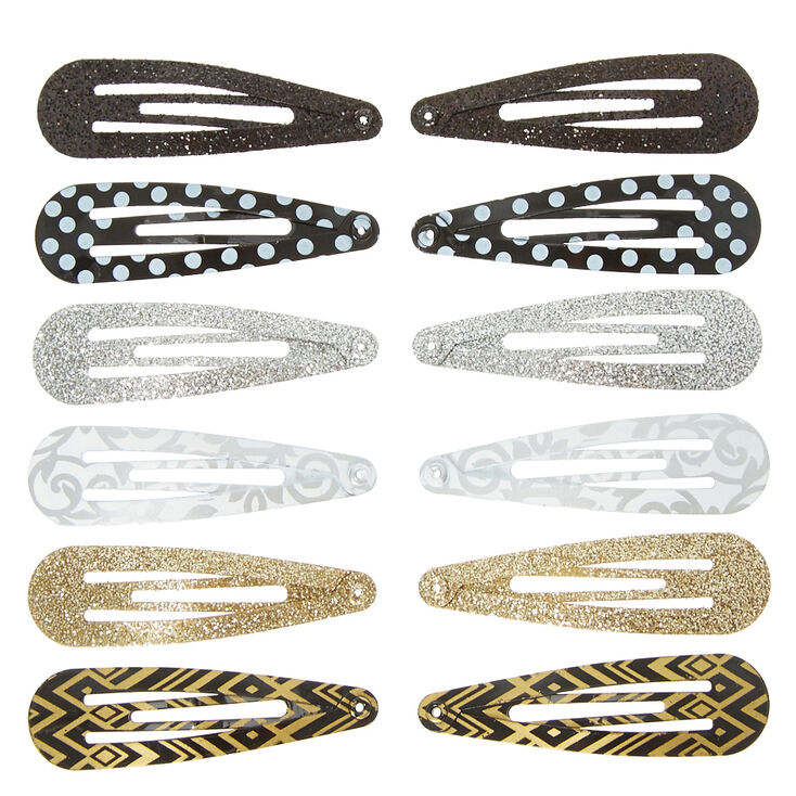 Gold Snap Hair Clip Snap Hair Clips Black Snap Clip Silver Snap Clip Accessories Barrettes Clips Valresa Com