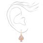 Gold 1&quot; Mushroom Floral Drop Earrings - Purple,