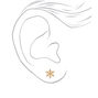 18kt Gold Plated Frosted Snowflake Stud Earrings,