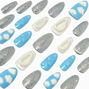 Blue Puffy Clouds Stiletto Vegan Faux Nail Set - 24 Pack,
