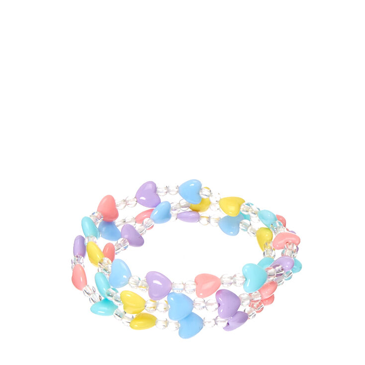 Claire's Bracelets élastiques cœurs pastel Club Claire's - Lot de 3