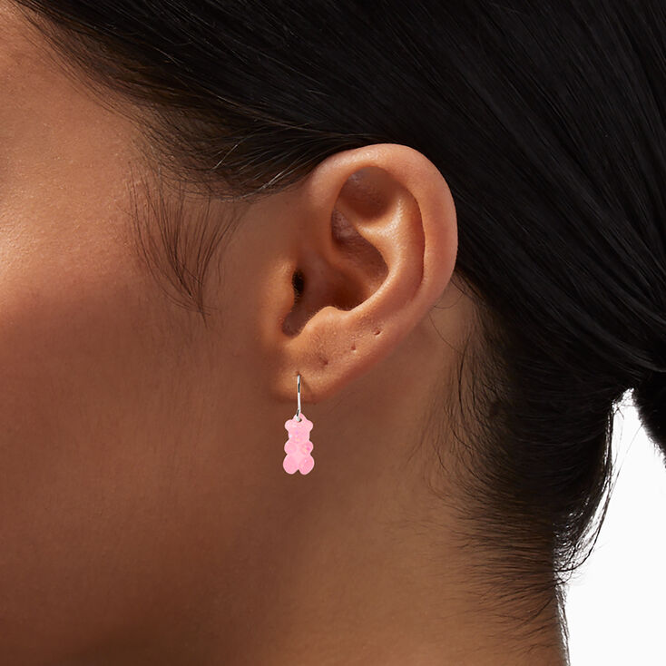 Pink Gummy Bear Glow In The Dark Earring Set - 3 Pack,
