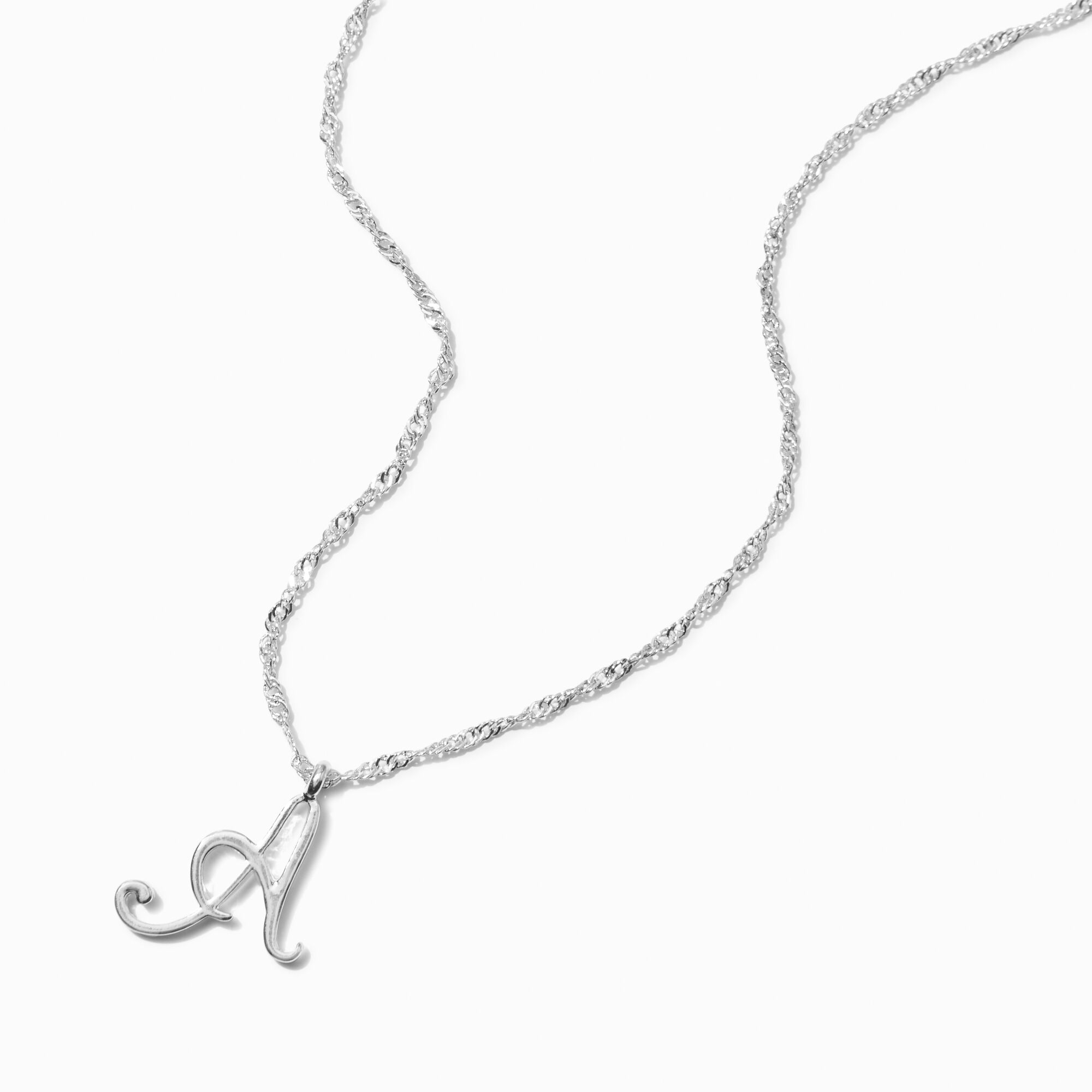Script initial sales pendant necklace