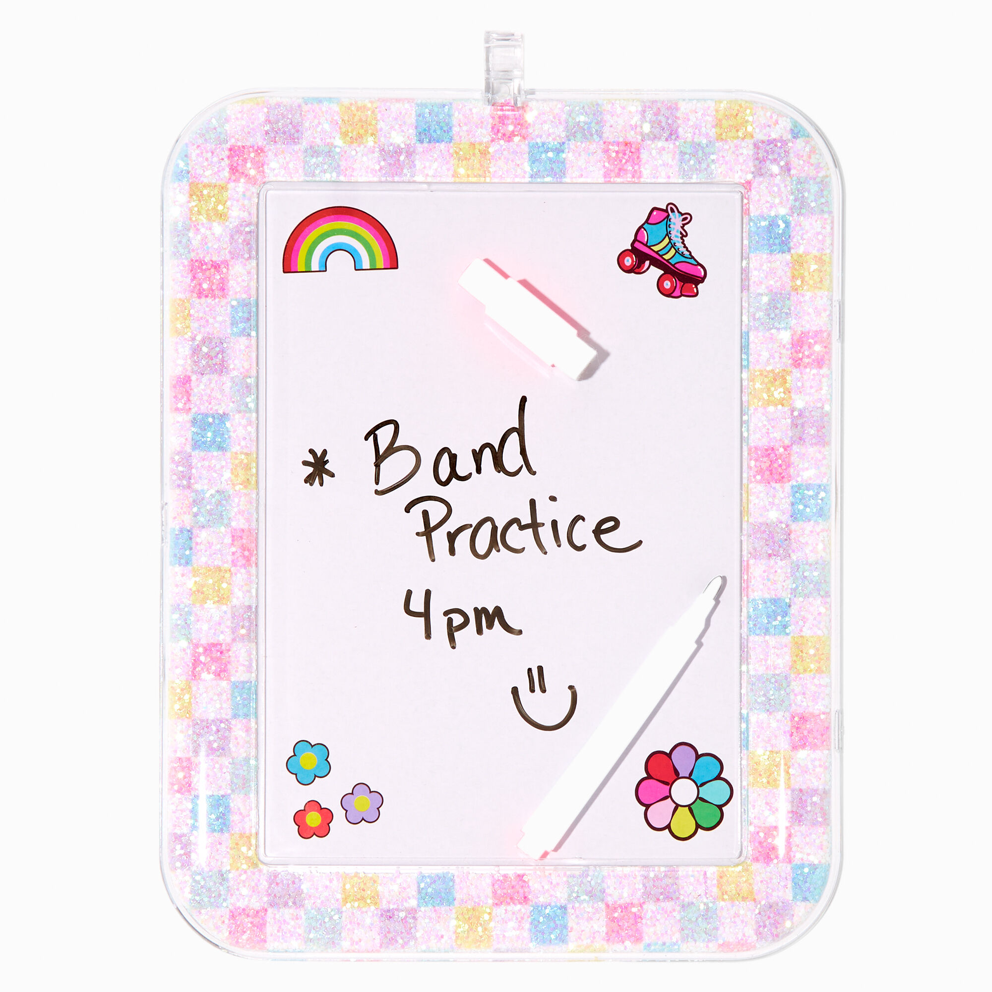 Glitter Checkered Dry Erase Locker Board,