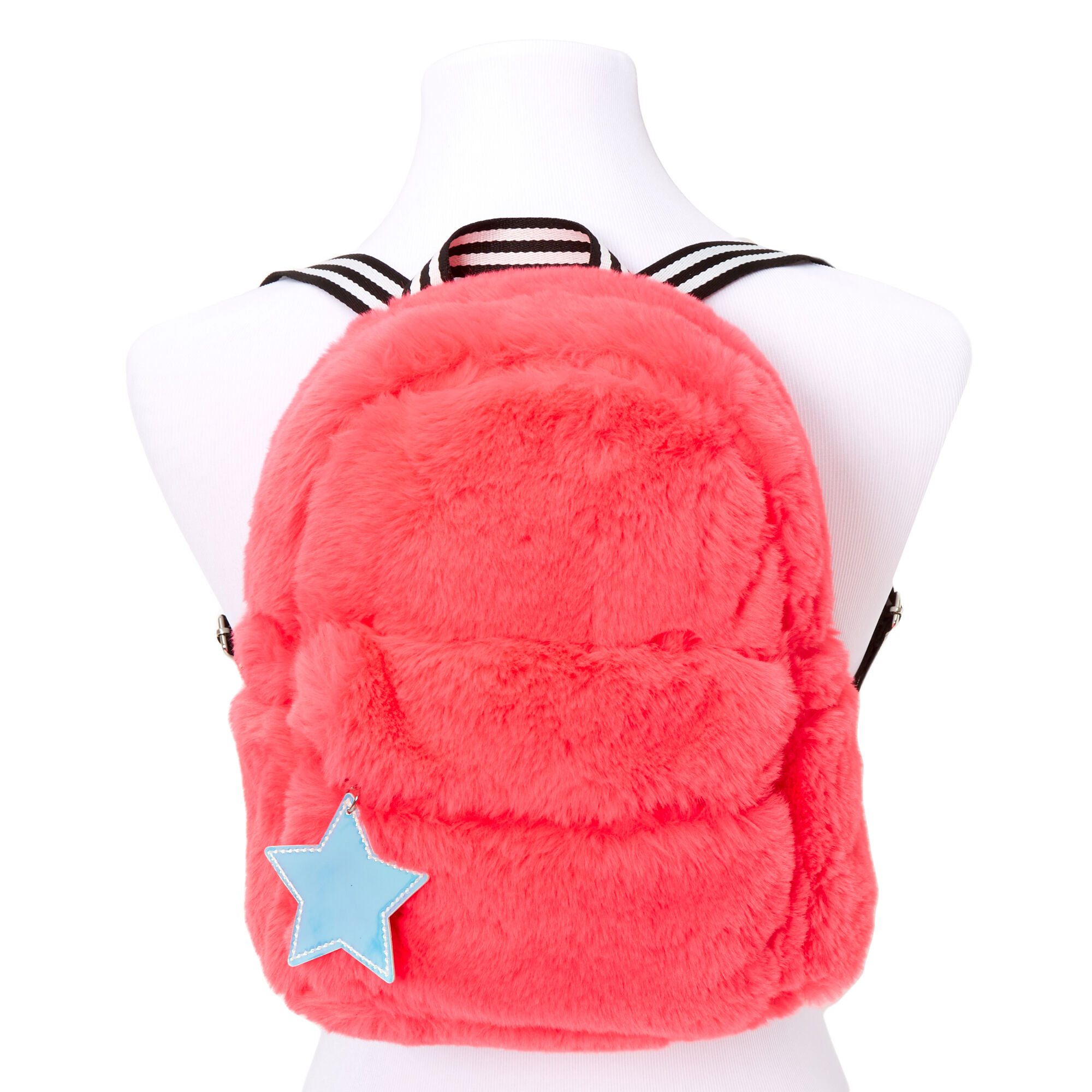 Neon Furry Medium Backpack - Pink | Claire's US