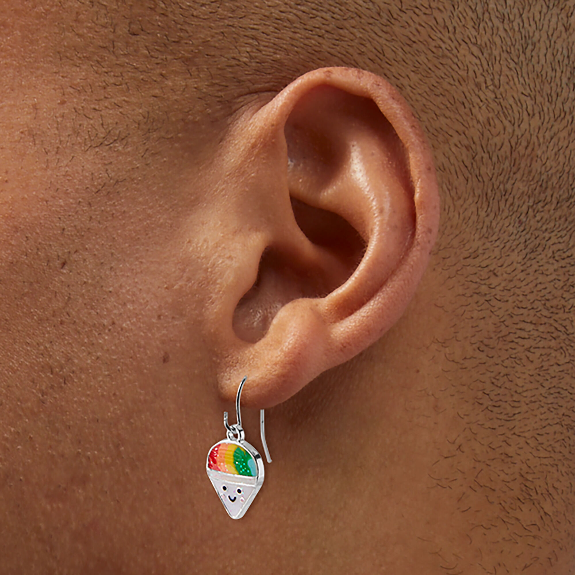 Happy Face Snow Cone Drop Earrings,