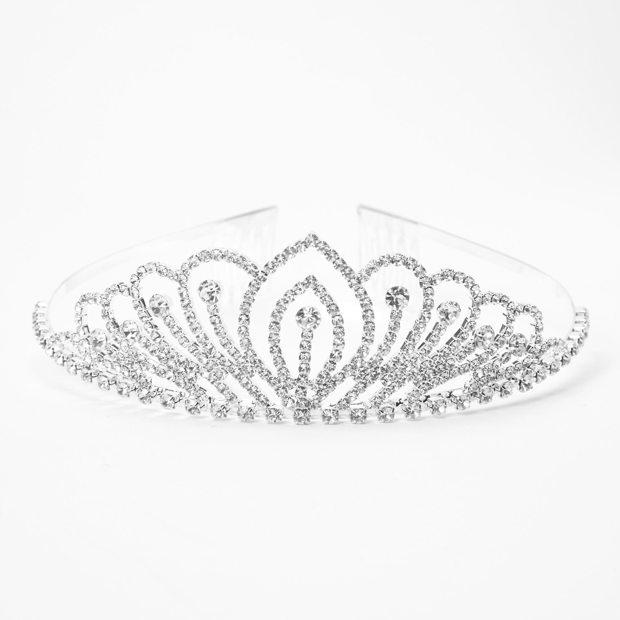 Silver Rhinestone Lotus Princess Tiara,