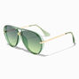 Green Faded Lens Aviator Sunglasses,