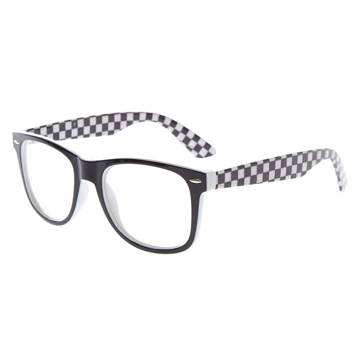 Claire's Lunettes rétro à carreaux noirs