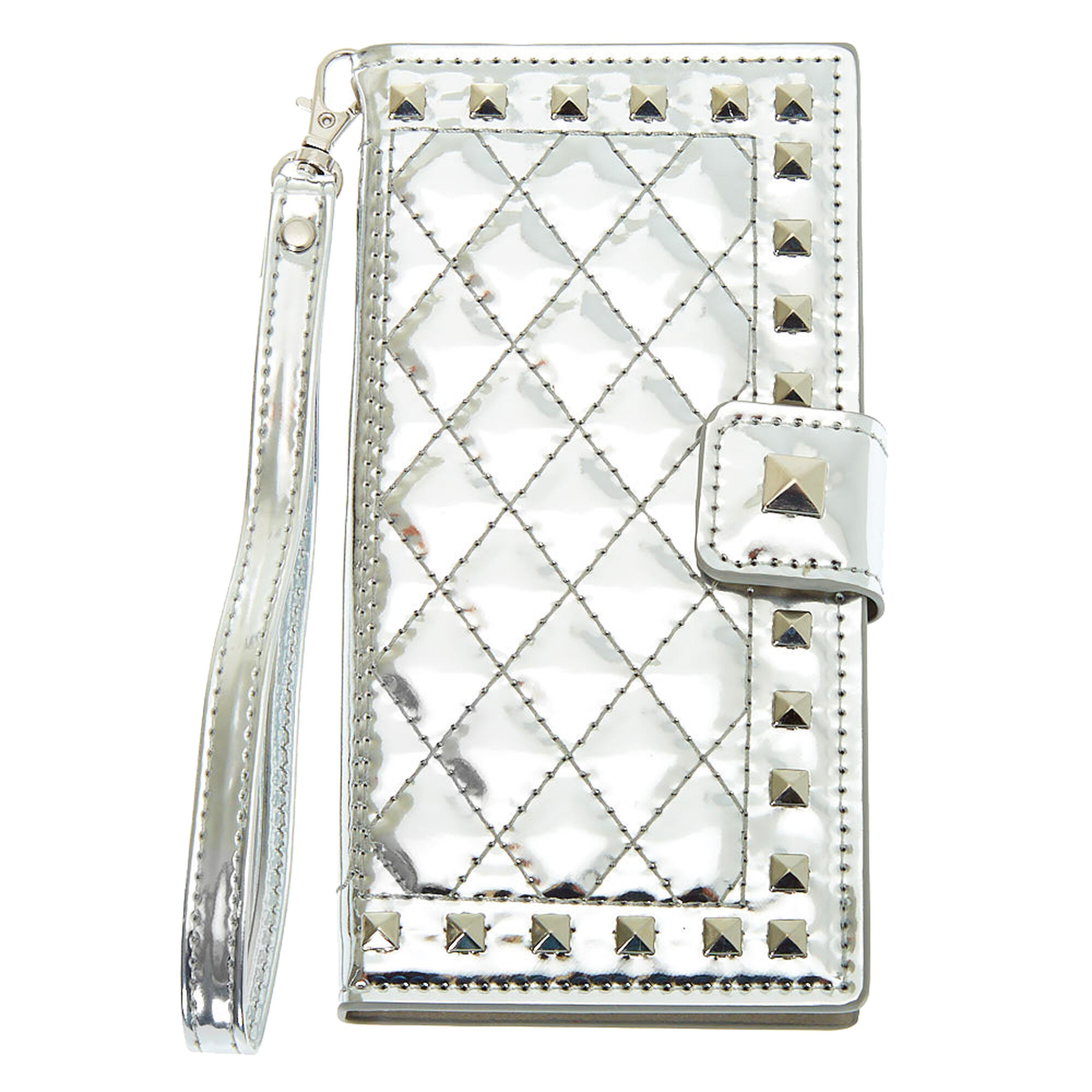 Silver Quilted Folio Phone Case - Fits iPhone XS Max | Claire's US