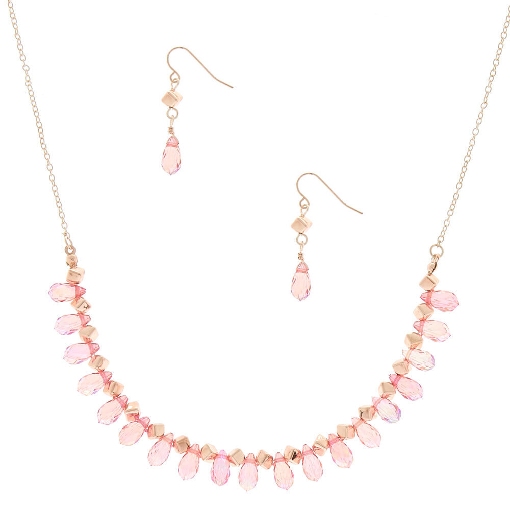 Iridescent Bead Jewellery Set - Pink, 2 Pack,