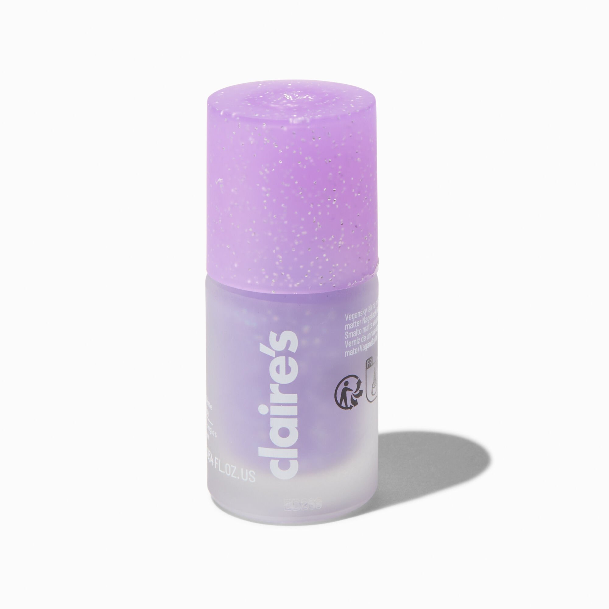 Matte Effect Vegan Nail Polish - Lilac Glitter,
