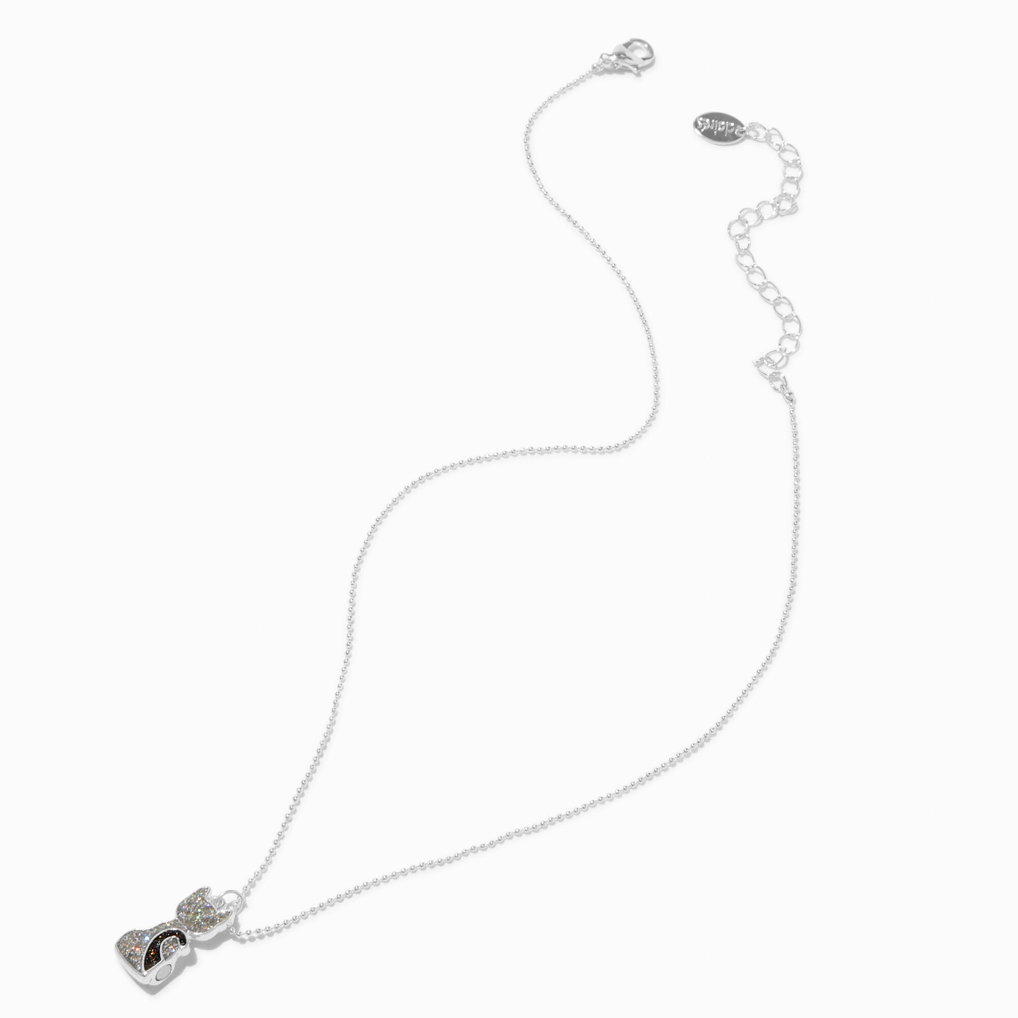 Best Friends Glitter Kitty Cat Pendant Necklaces - 2 Pack,
