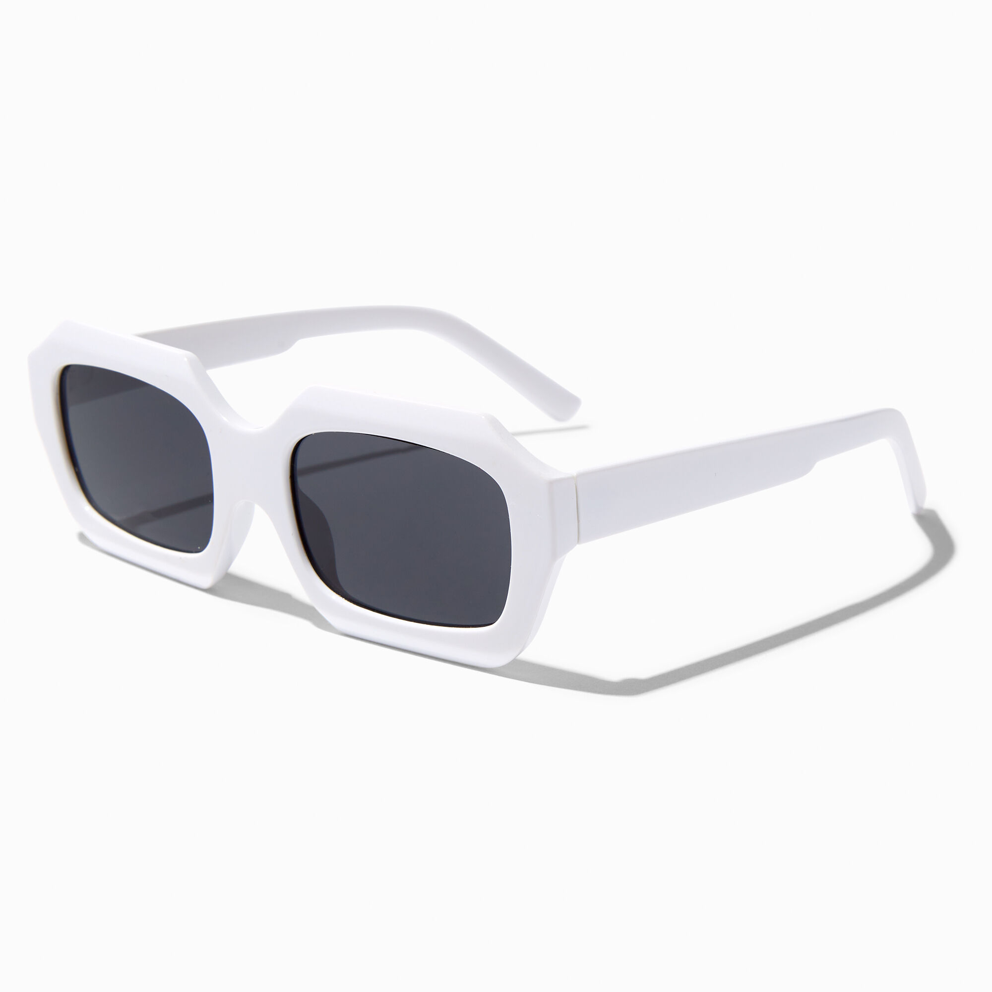 View Claires Retro Geometric Sunglasses White information