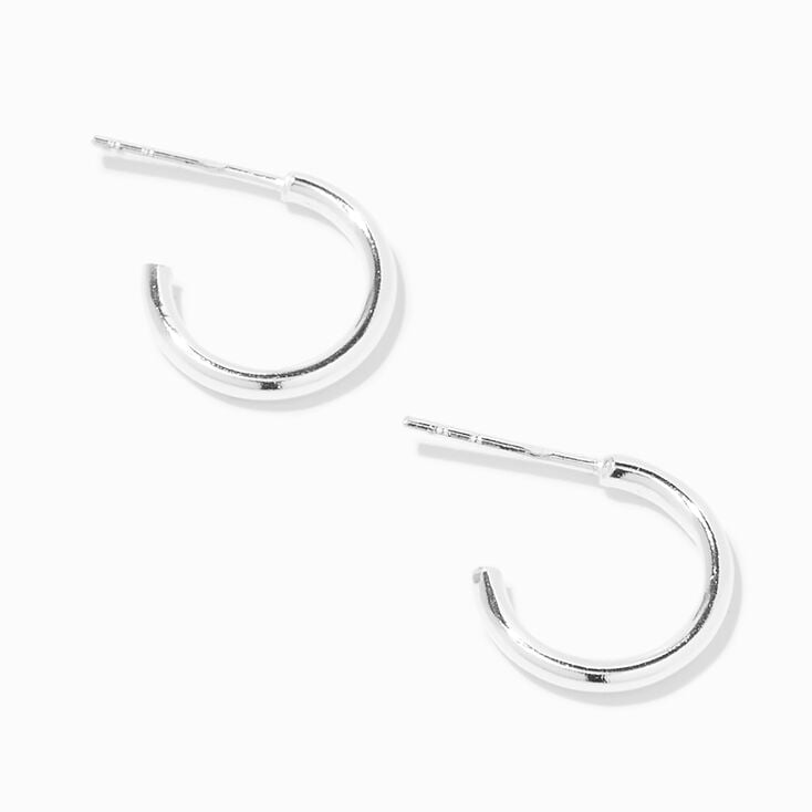 C LUXE by Claire&#39;s Sterling Silver 10MM Hoop Earrings,