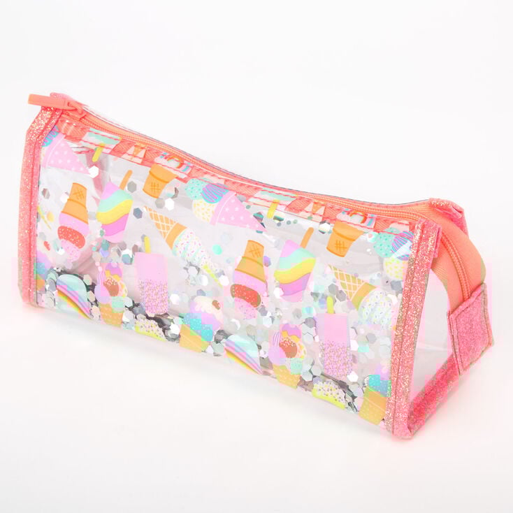 Ice Cream Shakey Glitter Makeup Bag,