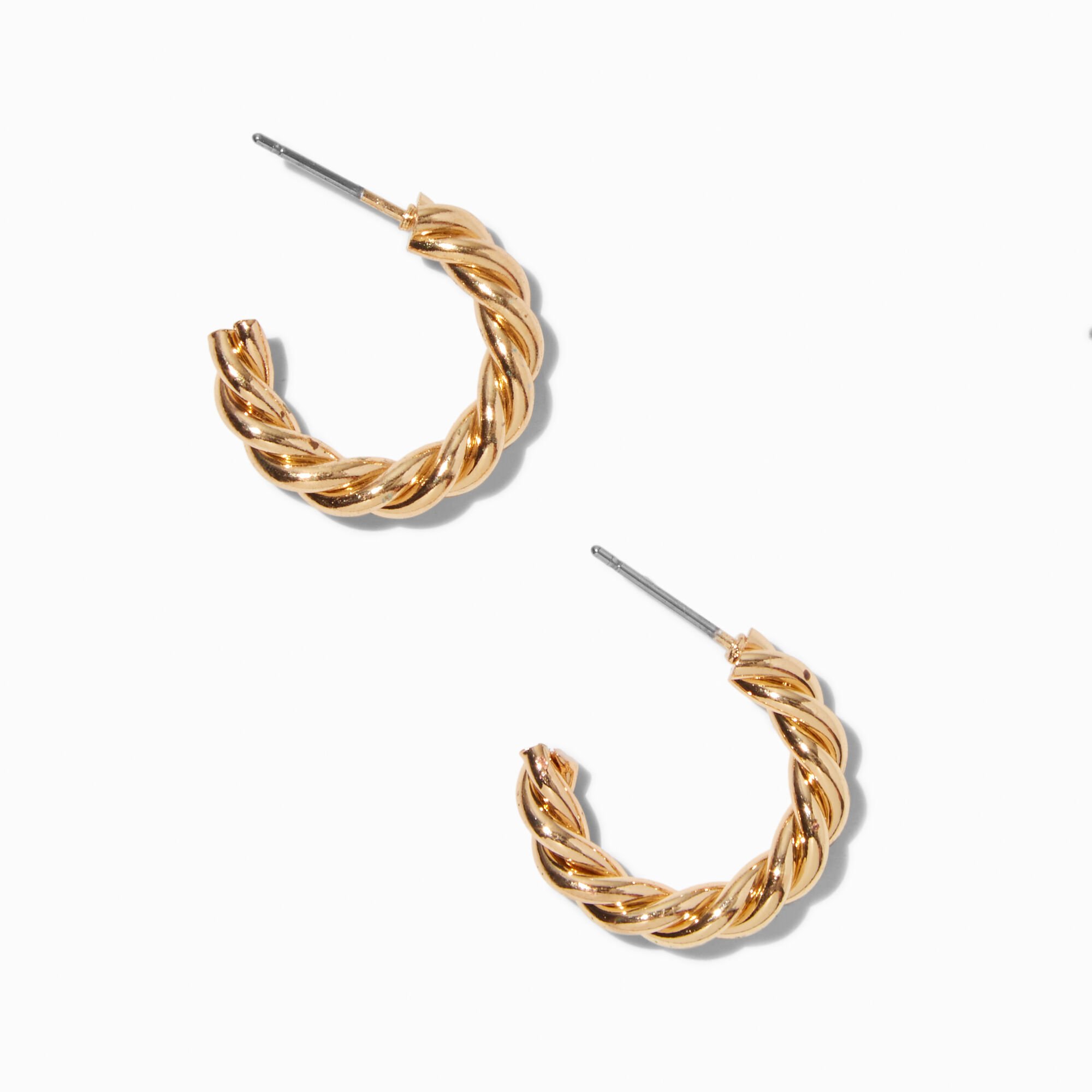 Gold-tone Rope 20mm Hoop Earrings,