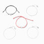 Silver Cowprint Heart Cowgirl Chain Bracelets - 5 Pack,