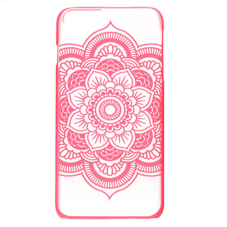 Hot Pink Frosted Mandala Phone Case - Fits iPhone 6/7/8/SE,
