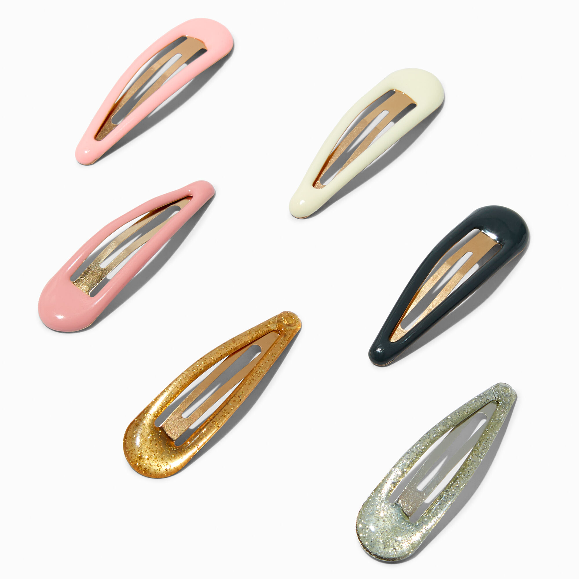 Claire's Club Neutral Snap Hair Clips - 6 Pack,