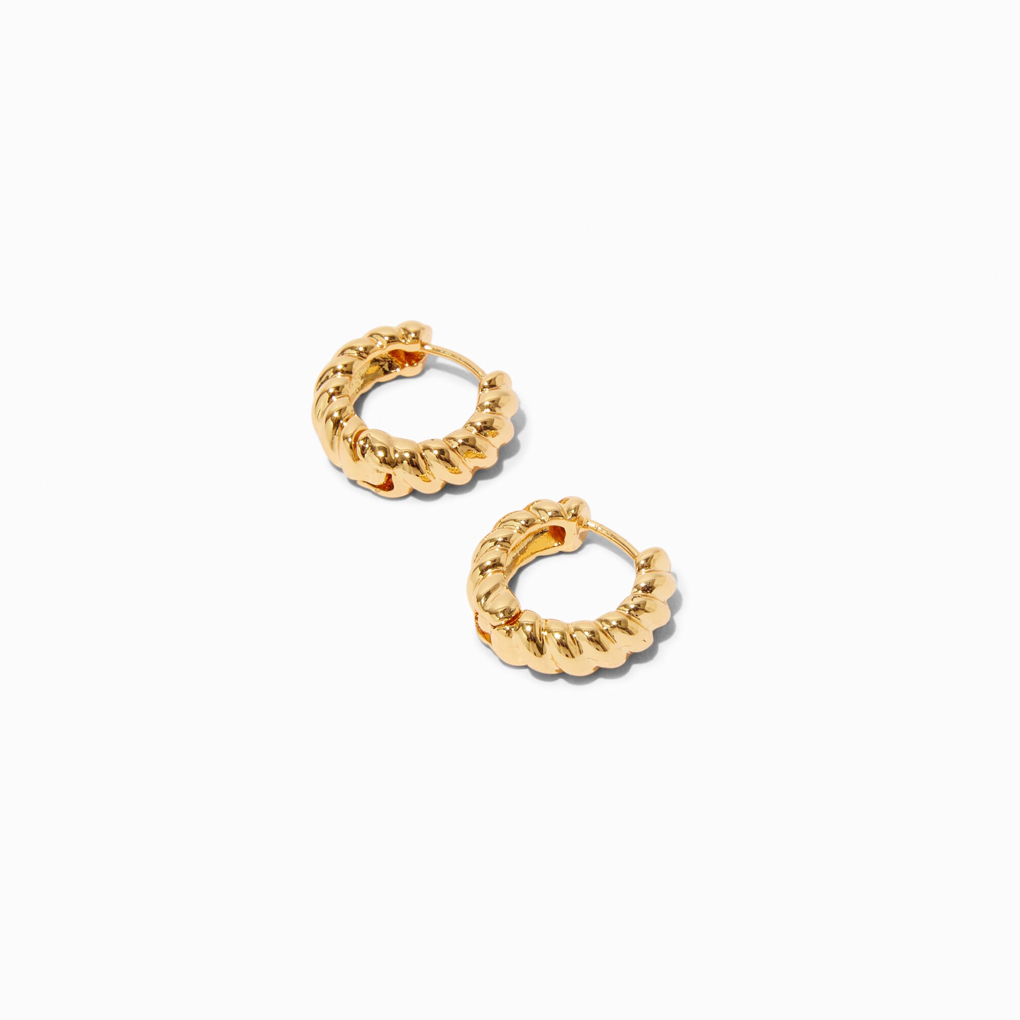 Créoles à charnière torsadées 12 mm couleur dorée C LUXE by Claire’s,