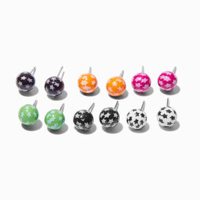 Star Print Ball Stud Earrings - 6 Pack,
