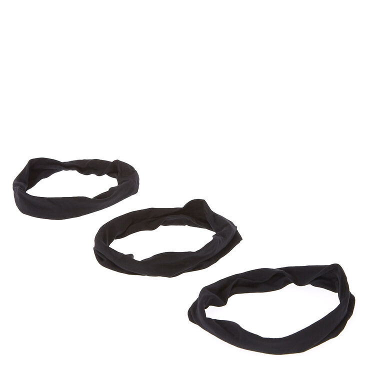 Solid Headwraps - Black, 3 Pack,