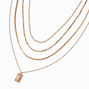 Gold-tone Hammered Pendant Extended Length Multi-Strand Necklace,