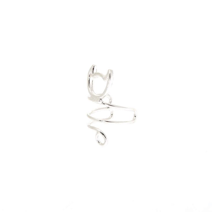 Silver Wire Cat Ear Cuff Earring,
