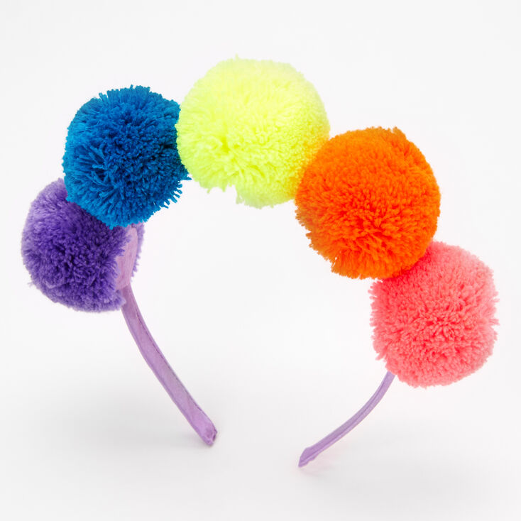 Claire's Serre-tête à pompons arc-en-ciel