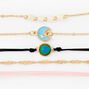 Gold Mood Chain &amp; Cord Bracelet Set - 5 Pack,