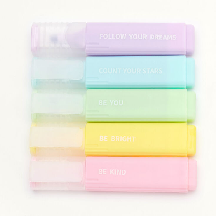 Pastel Positive Desk Highlighters - 5 Pack,