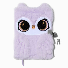 Lavender Owl Furry Lock Diary,
