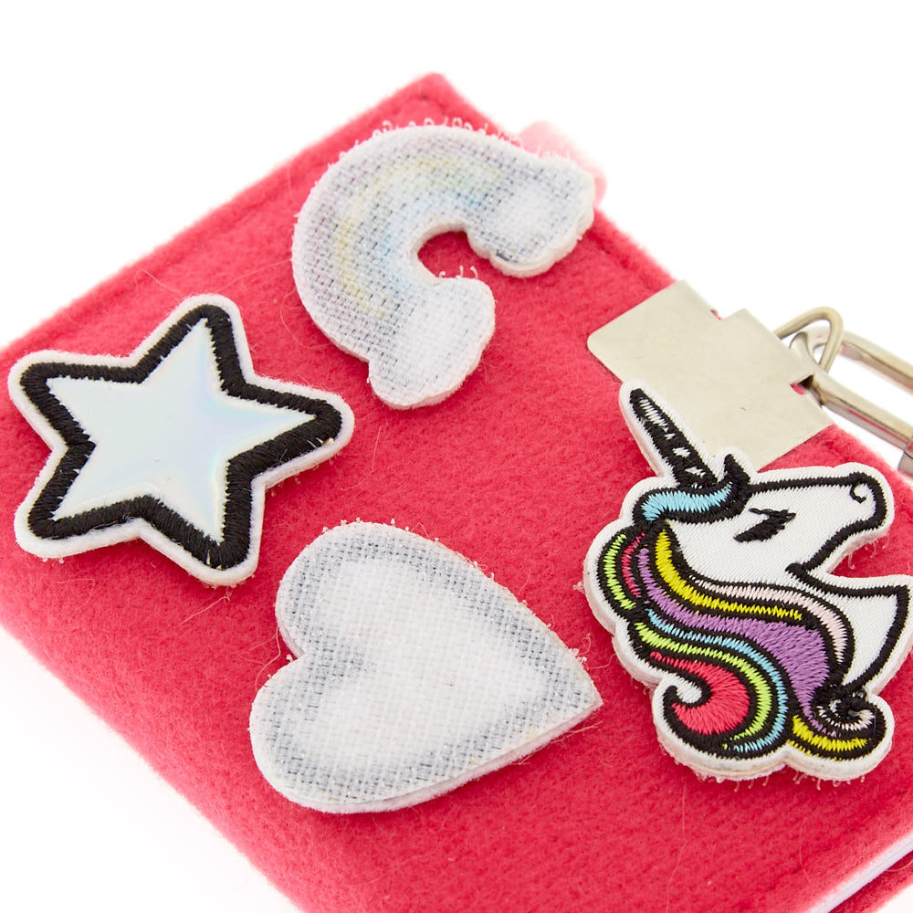 Claire's Club Velcro Patch Lock Diary - Pink,