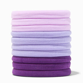 Mixed Purples Rolled Hair Ties - 10 Pack,