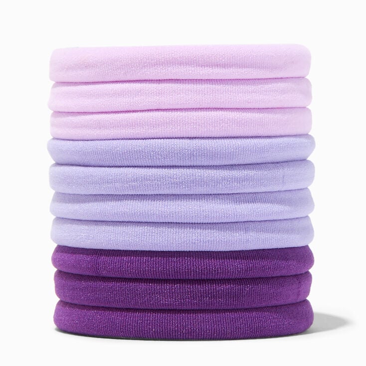 Mixed Purples Rolled Hair Ties - 10 Pack,