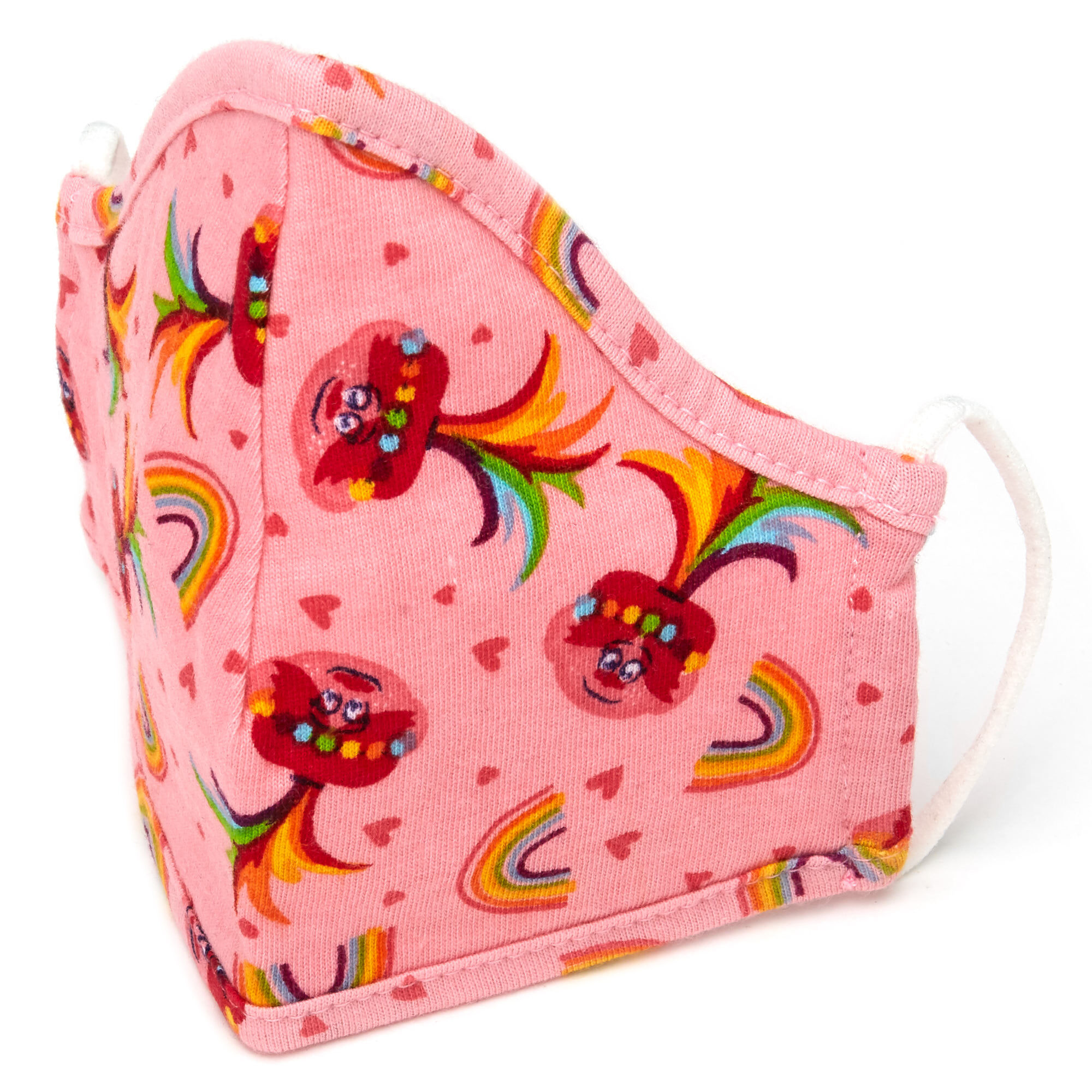 Masque en tissu Poppy Les Trolls 2 – Rose, enfant petite taille,