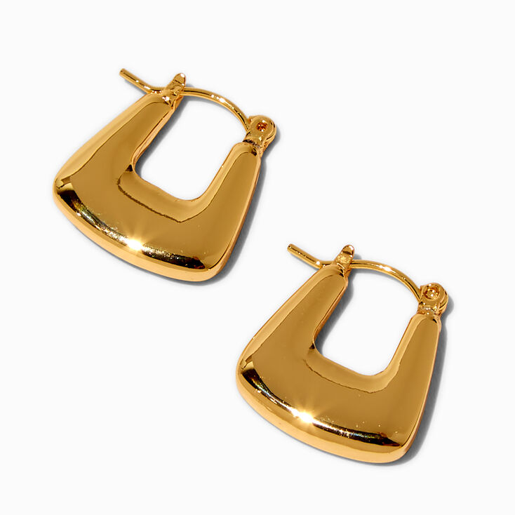 C LUXE by Claire&#39;s 18k Yellow Gold Plated Square Hoop Earrings,