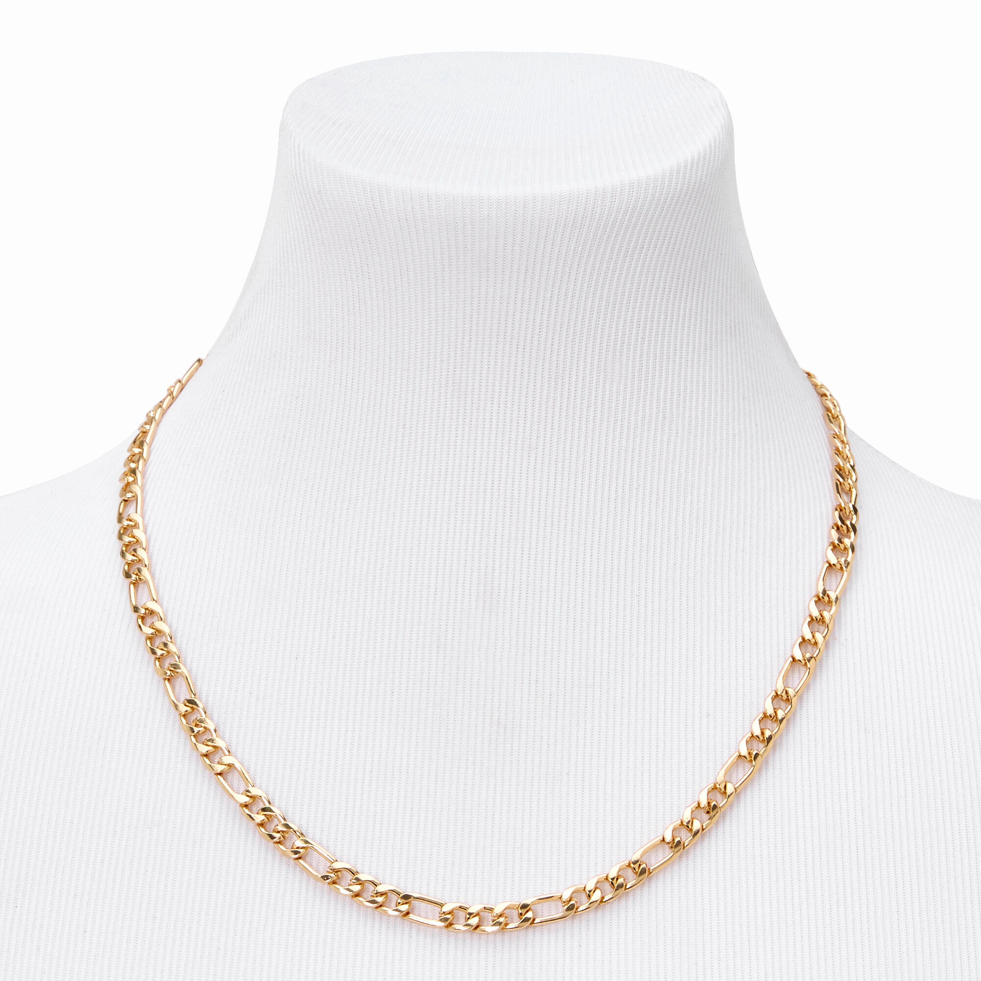 Collier chaîne à maillons figaro 51 cm couleur dorée,