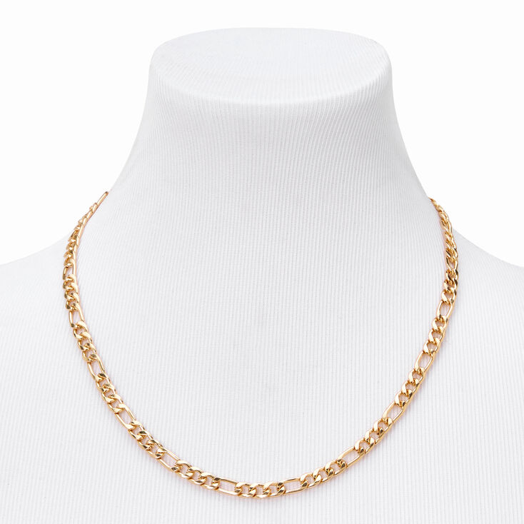 Gold-tone Figaro 20&quot; Chain Link Necklace,