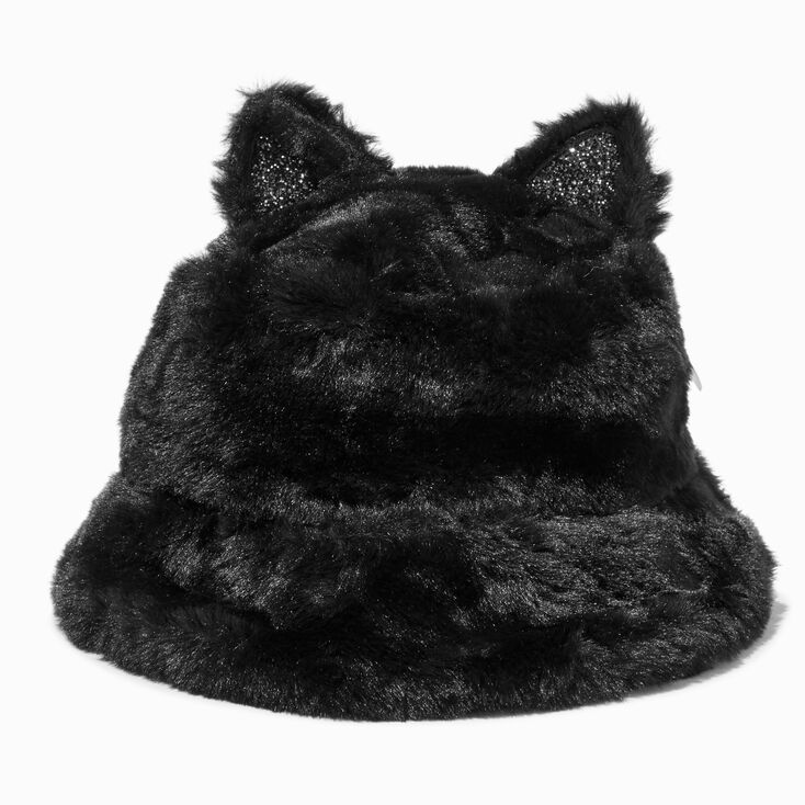 Black Cat Sherpa Bucket Hat