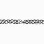 Mood Initial Multi-Strand Black Tattoo Choker Necklace - A,