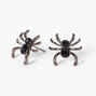 Halloween Faux Gemstone Spider Stud Earrings - Black,