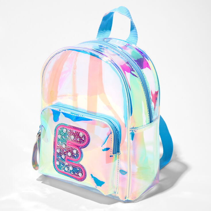 Holographic Initial Mini Backpack - E,