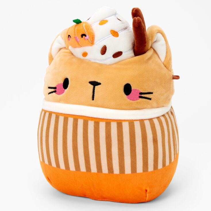 Squishmallows&trade; 8&quot; Claire&#39;s Exclusive Pumpkin Spice Latte Cat Plush Toy,