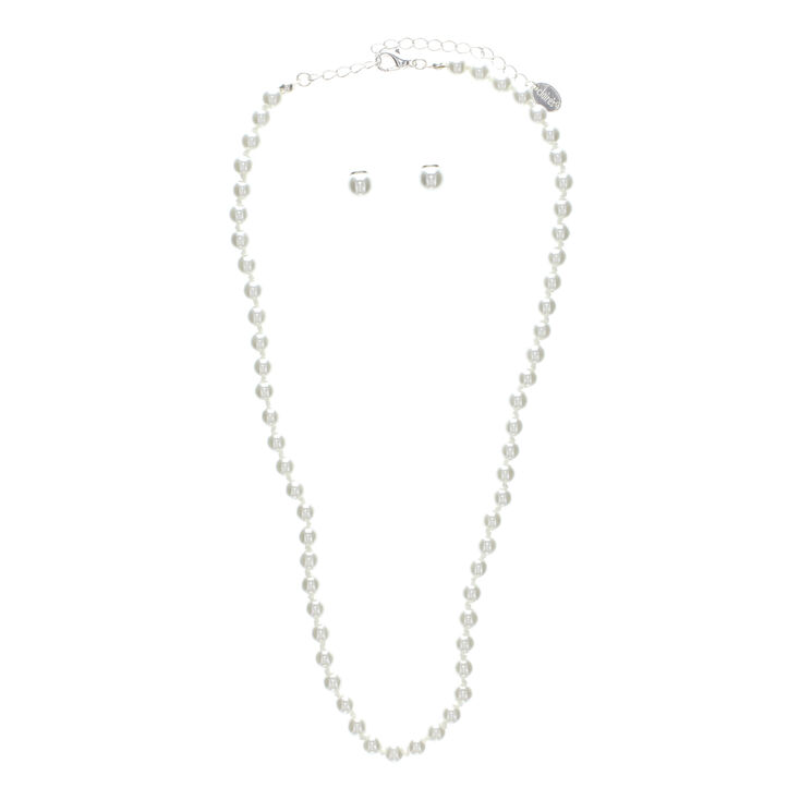 Pearl Necklace and Earring Set,
